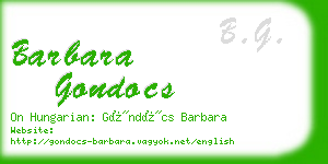 barbara gondocs business card